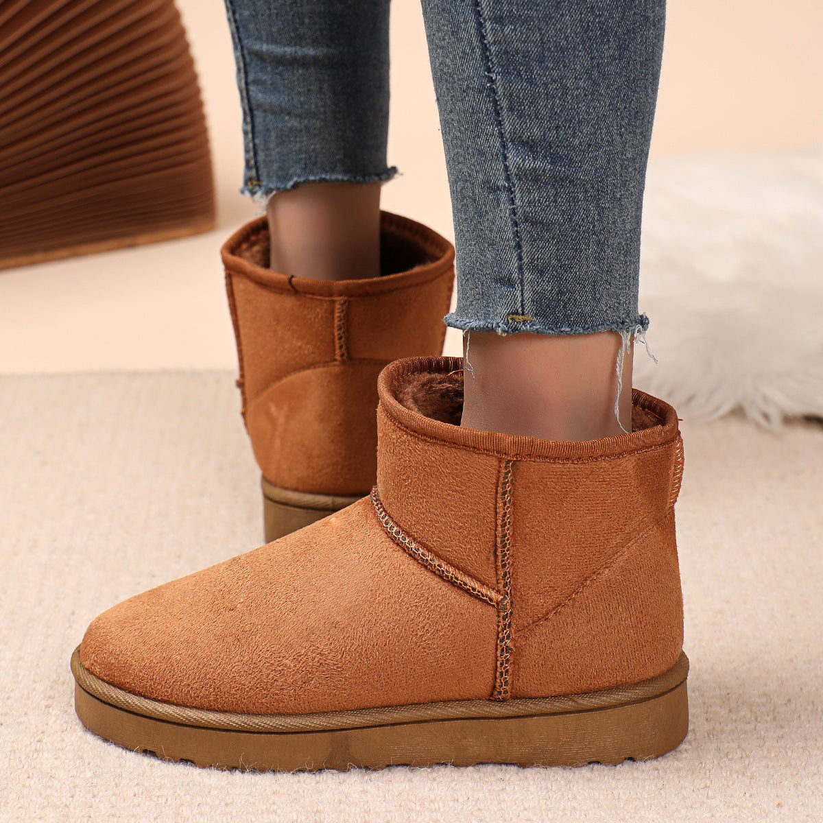 Winter Women's Warm Cotton Velvet Snow Boots